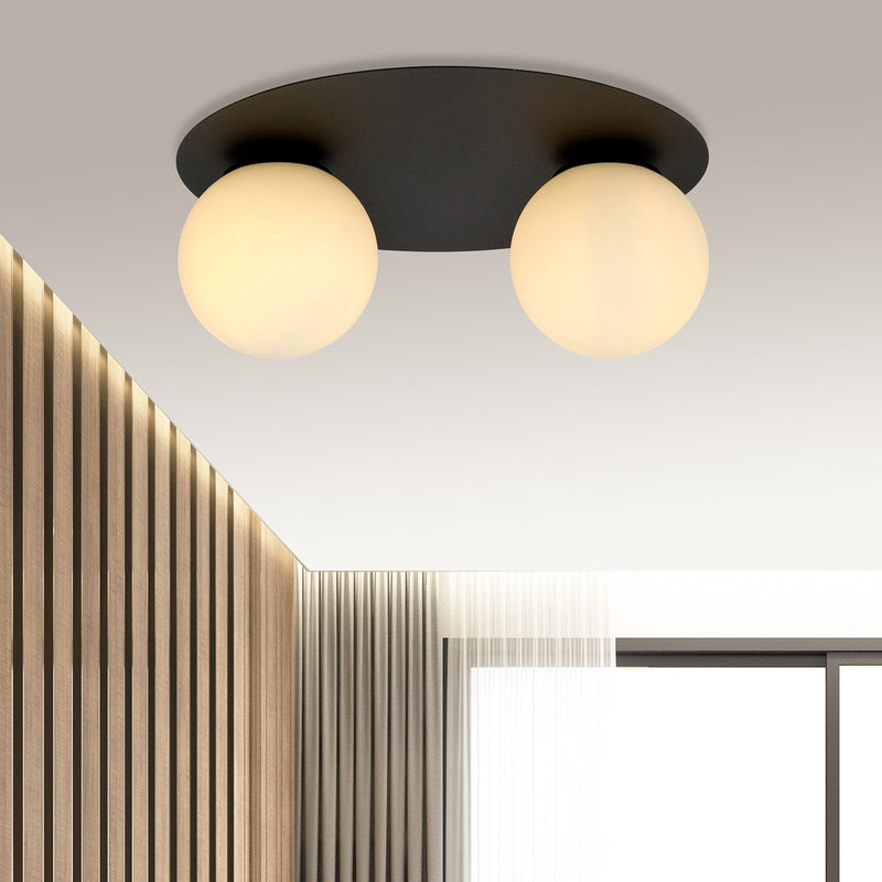 SOLAR ceiling lamp 2L, D15 black, E14
