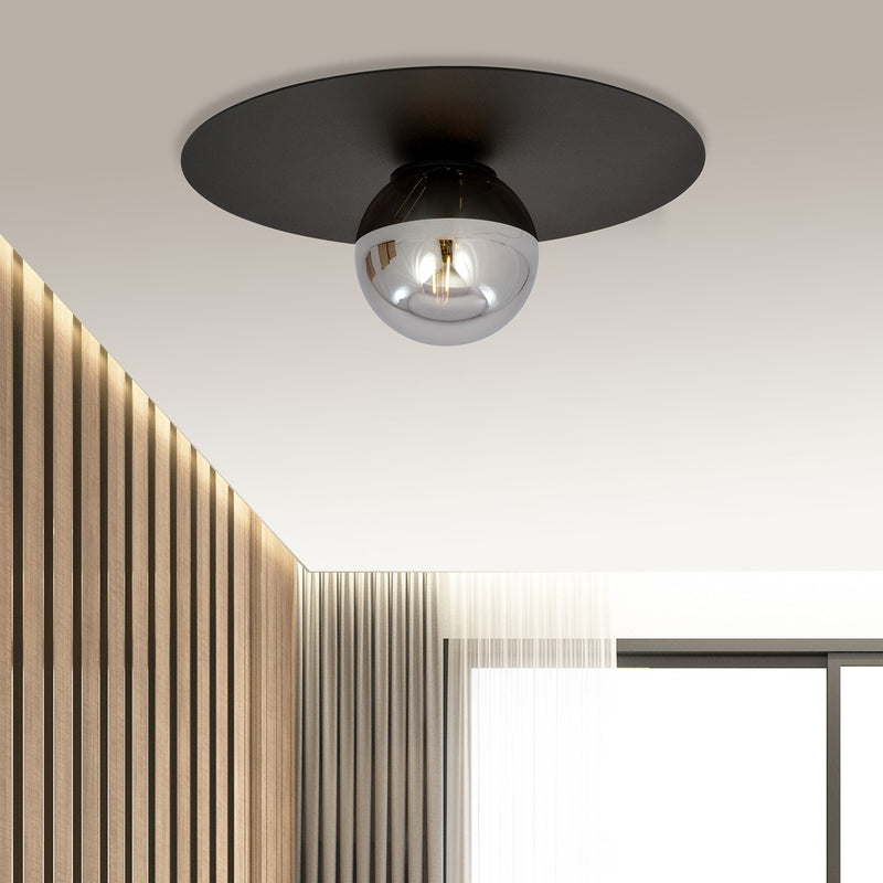 SOLAR ceiling lamp 1L, D14 black, E14