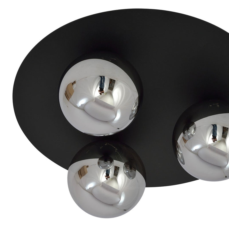 SOLAR ceiling lamp 3L, D14 black, E14