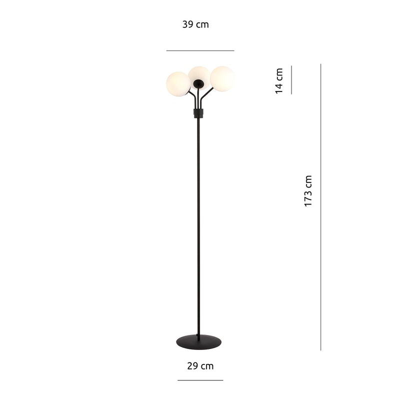 NOVA floor lamp 3L, D15 black, E14