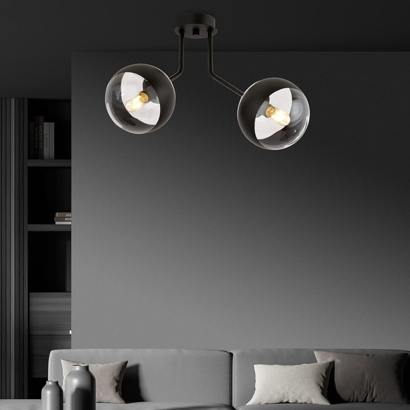 NOVA ceiling lamp 2L, D14 black, E14