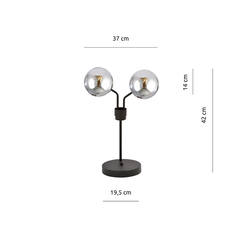 NOVA table lamp 2L, D14 black, E14