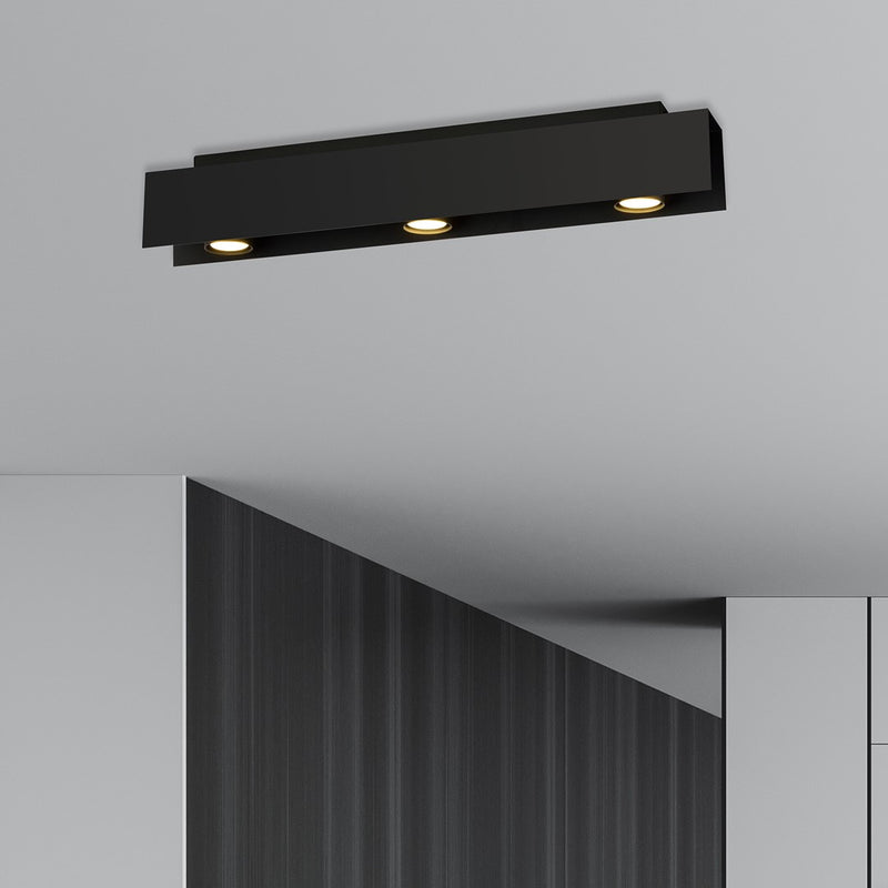 KENNO ceiling lamp 3L, black, GU10