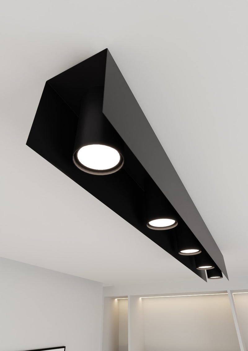 KENNO ceiling lamp 5L, black, GU10
