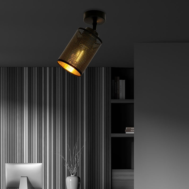 BRONX ceiling lamp 1L, D10 black, E14