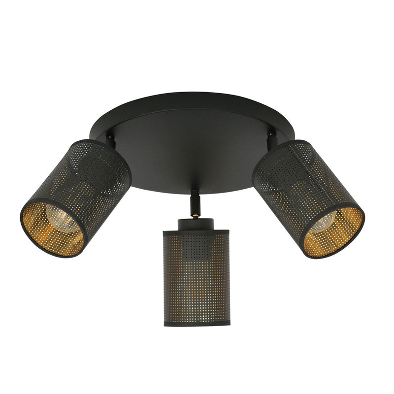BRONX ceiling lamp 3L, D10 black, E14