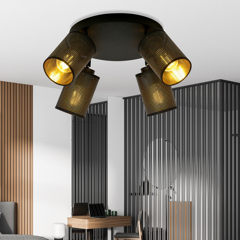 BRONX ceiling lamp 4L, D10 black, E14