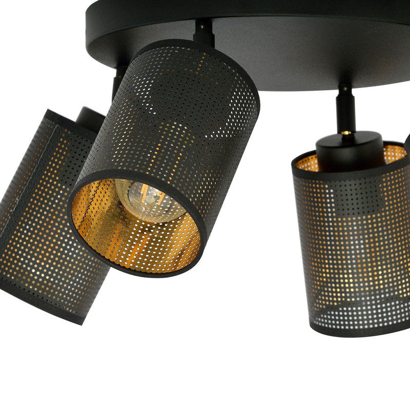BRONX ceiling lamp 4L, D10 black, E14