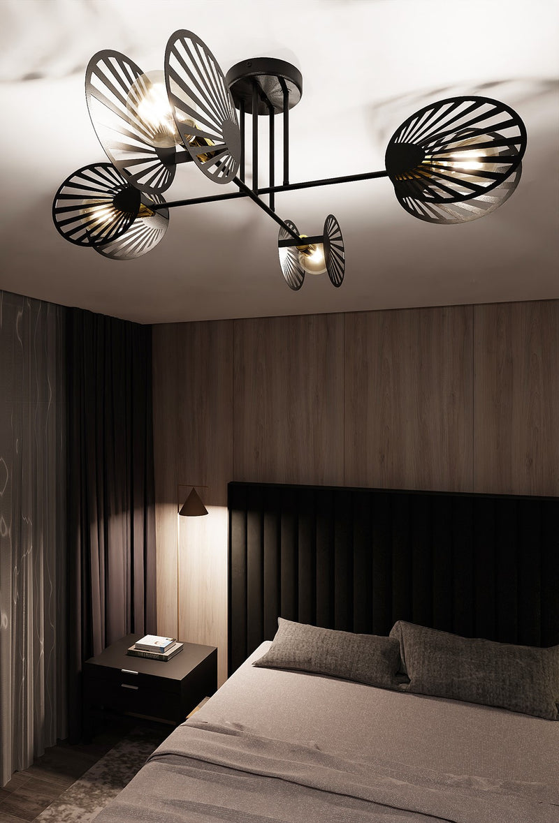 TALIA ceiling lamp 4L, black, E27