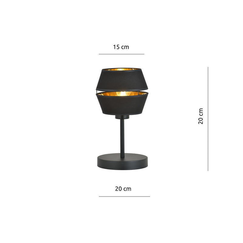PIANO table lamp 1L, D20 black, E27