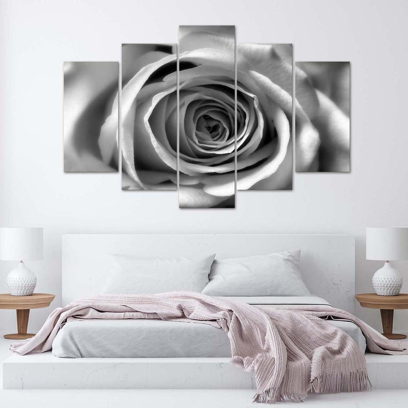 Five piece picture canvas print, Rose flower