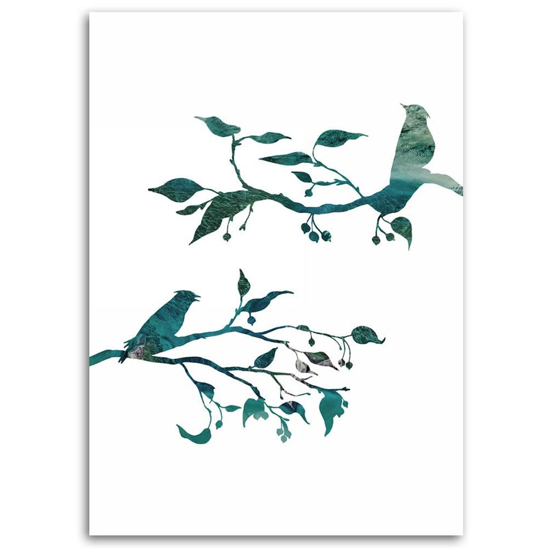 Deco panel print, Birds on branches