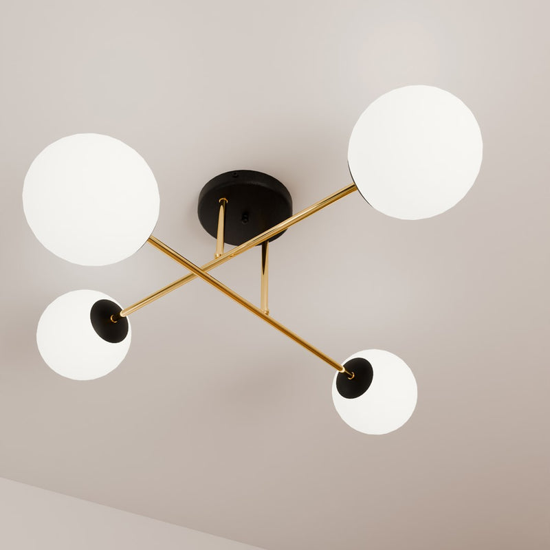MAGNUM ceiling lamp 4L, D14 black, E14