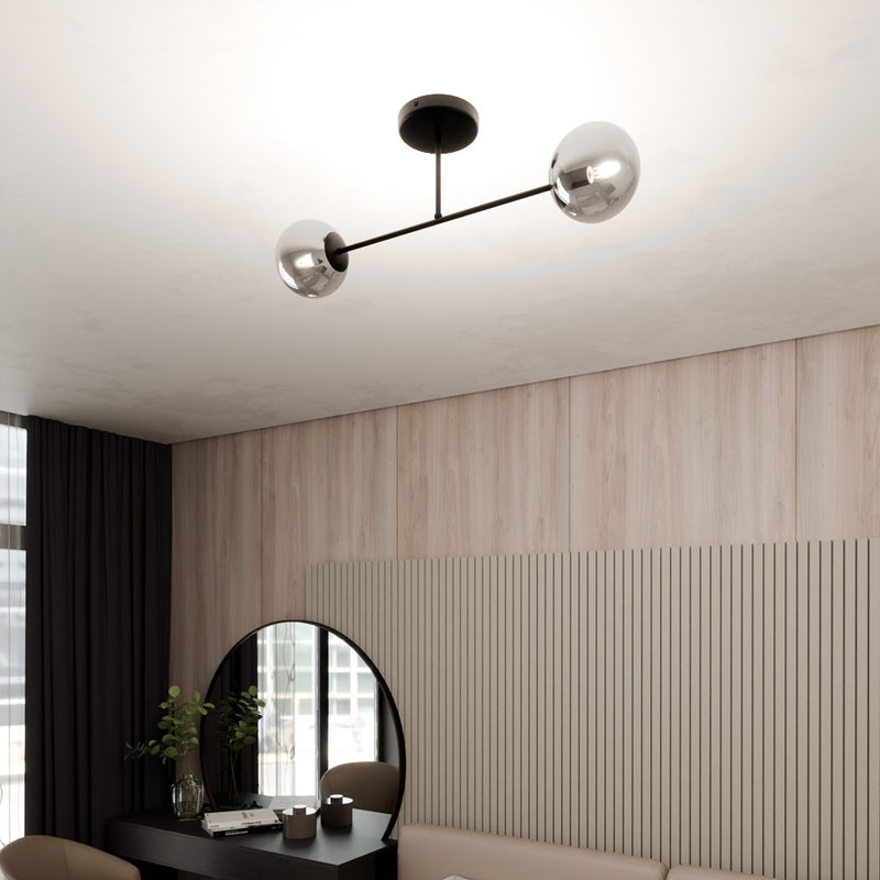 ROMA ceiling lamp 2L, D14 black, E14