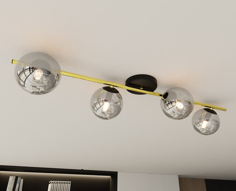 SPLENDI ceiling lamp 4L, D14 black, E14