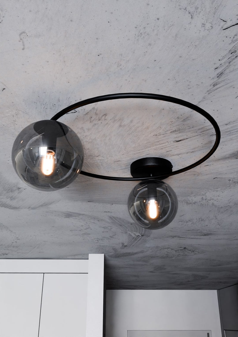 SOPRA ceiling lamp 2L, D14 black, E14