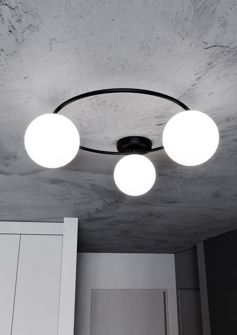 SOPRA ceiling lamp 3L, D14 black, E14