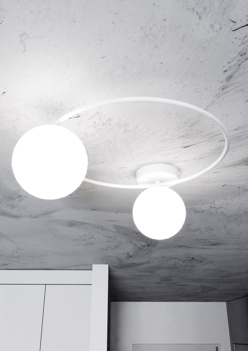 SOPRA ceiling lamp 2L, D14 white, E14