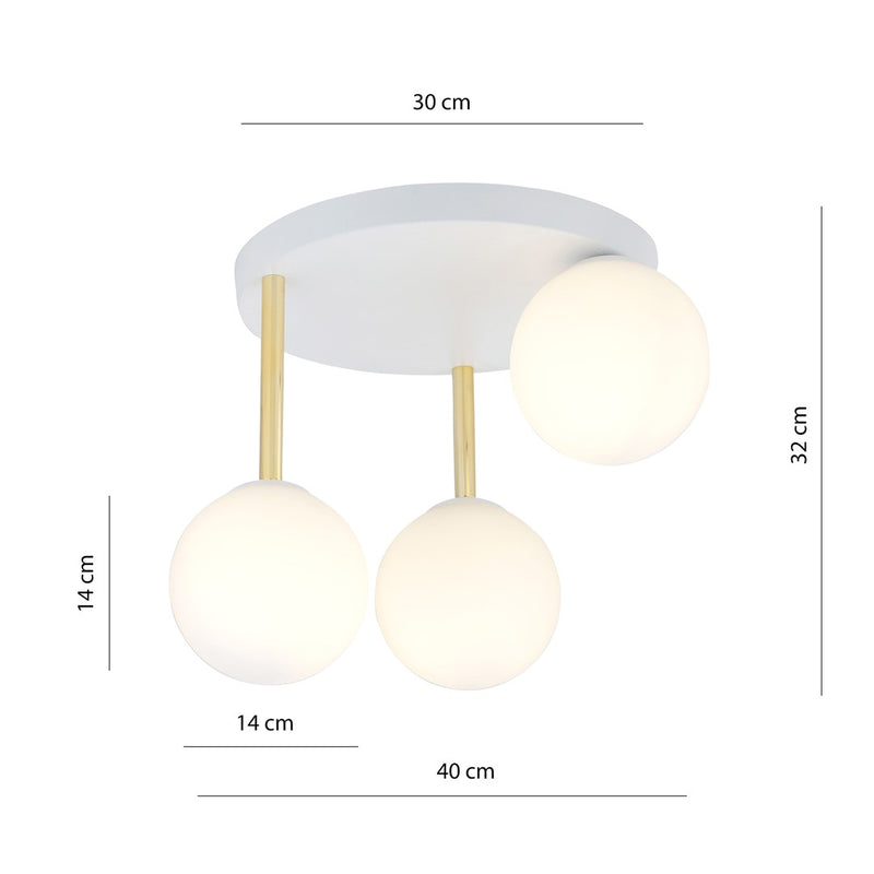 DOLCE ceiling lamp 3L, D14 white, E14