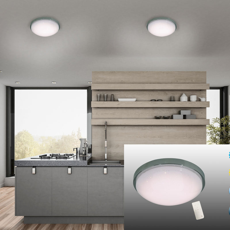 LED Wall and Ceiling Light Catania with crystal effect d:29cm