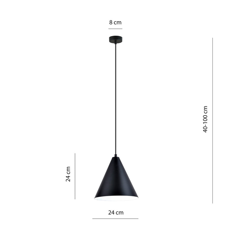 REBEL pendant lamp 1L, D23.5 black, E27