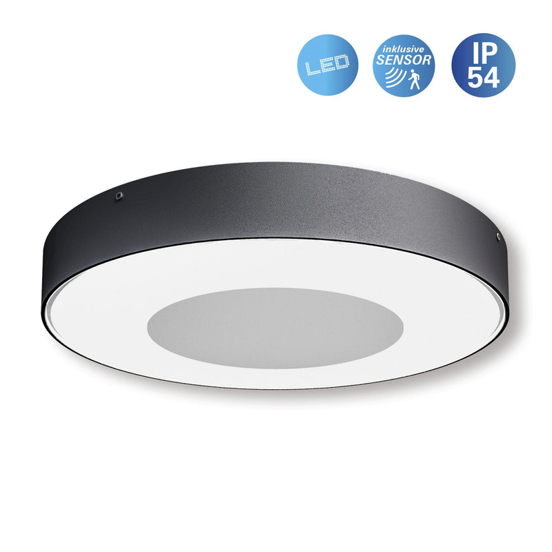 LED Outdoor Wall Light IP54 Mio d: 27 cm with Motion Detector