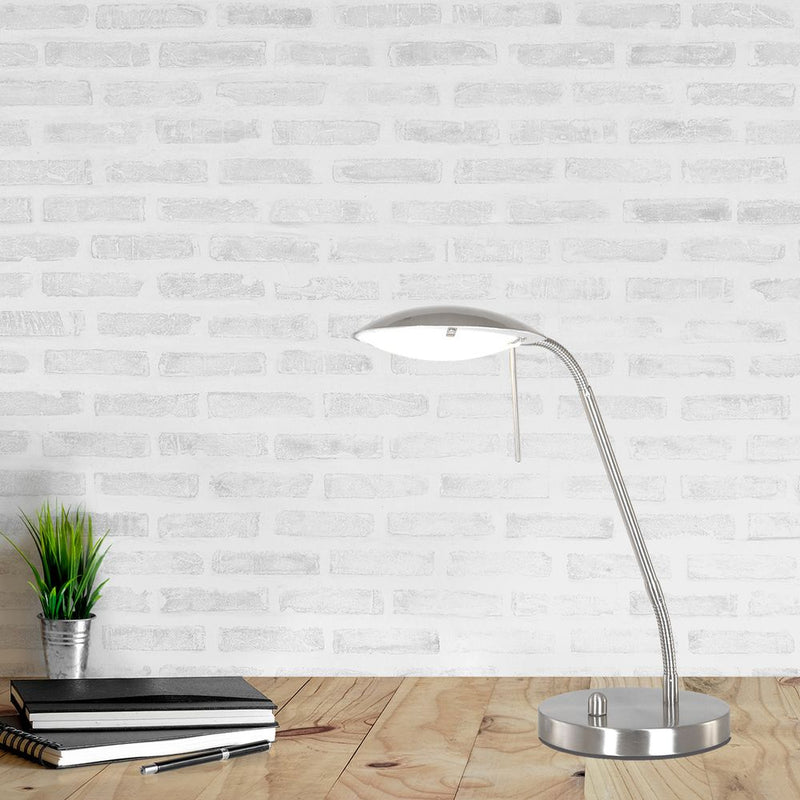 Desk lamp Eloi glass steel LED