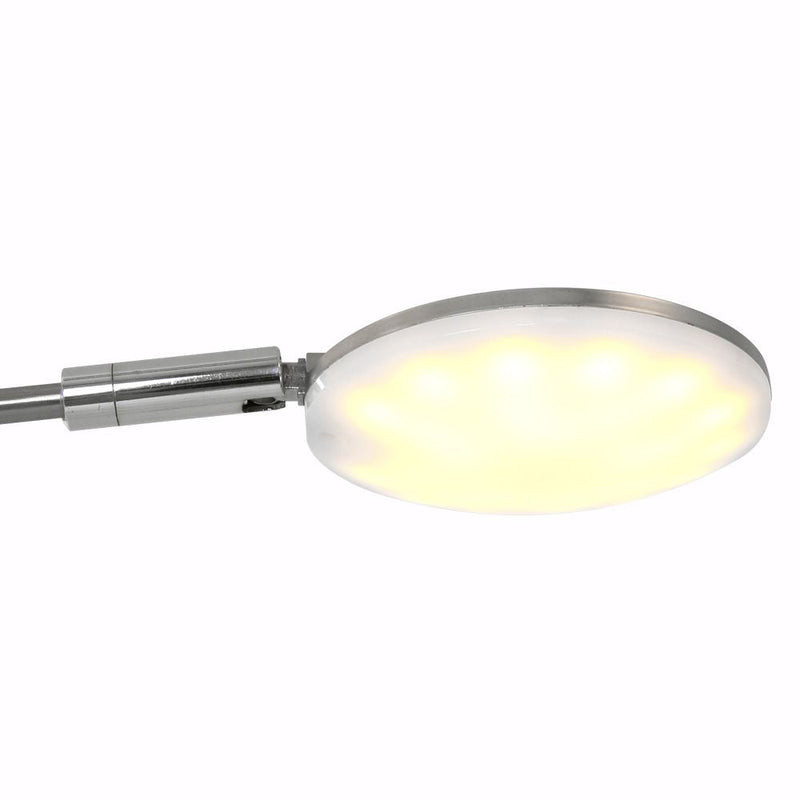 Lámpara de pie Synna vidrio acero LED 5 lámparas