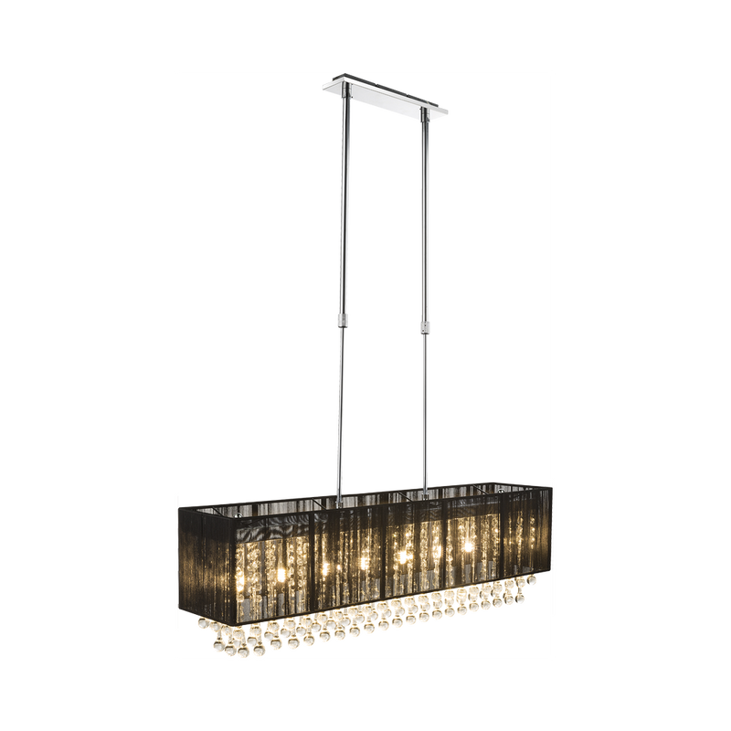 Linear suspension Globo Lighting BAGANA metal chrome G9 8 lamps