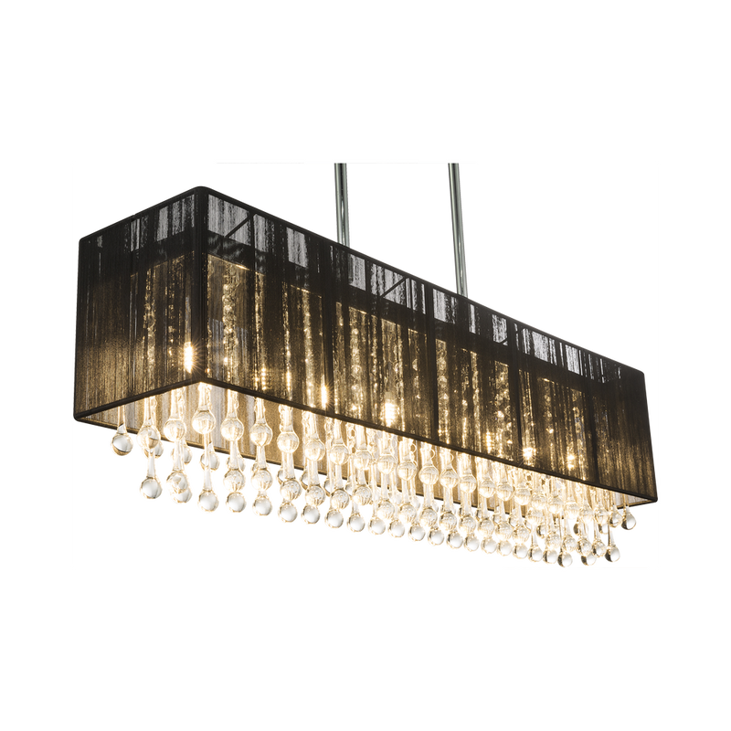 Linear suspension Globo Lighting BAGANA metal chrome G9 8 lamps
