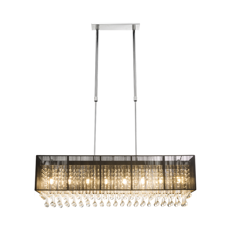 Linear suspension Globo Lighting BAGANA metal chrome G9 8 bulbs 