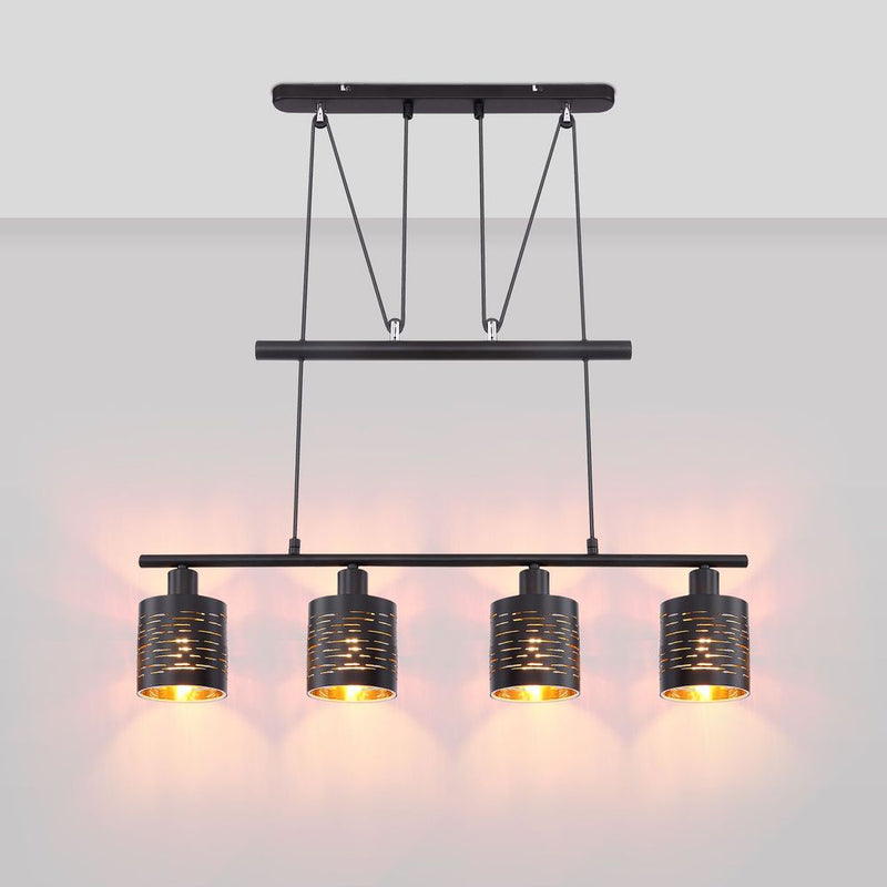 Linear suspension Globo Lighting TUNNO metal black E14 4 lamps