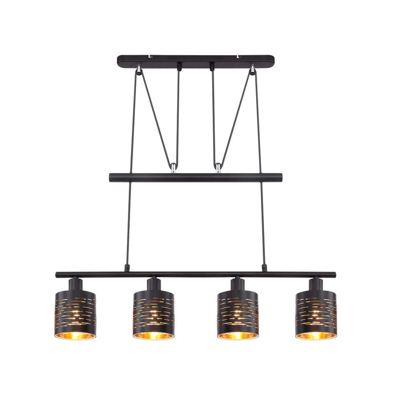 Linear suspension Globo Lighting TUNNO metal black E14 4 lamps