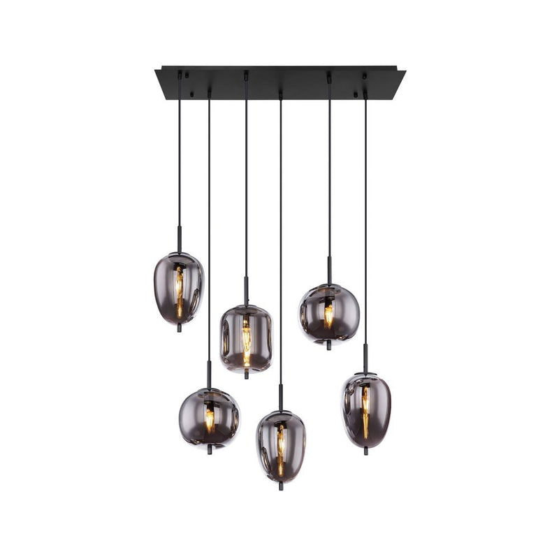 Linear suspension Globo Lighting BLACKY metal black E14 6 lamps