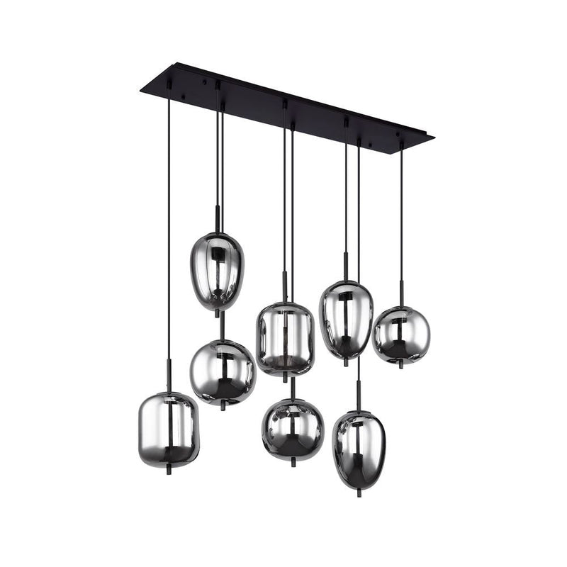 Linear suspension Globo Lighting BLACKY metal E14 8 lamps