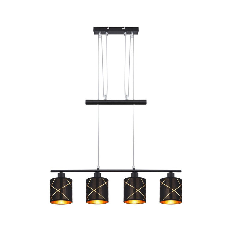 Linear suspension Globo Lighting BEMMO metal black E27 4 lamps