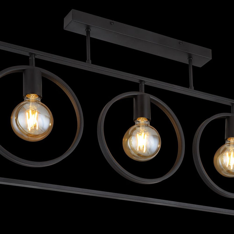 Linear suspension Globo Lighting MARKUS metal black E27 3 lamps