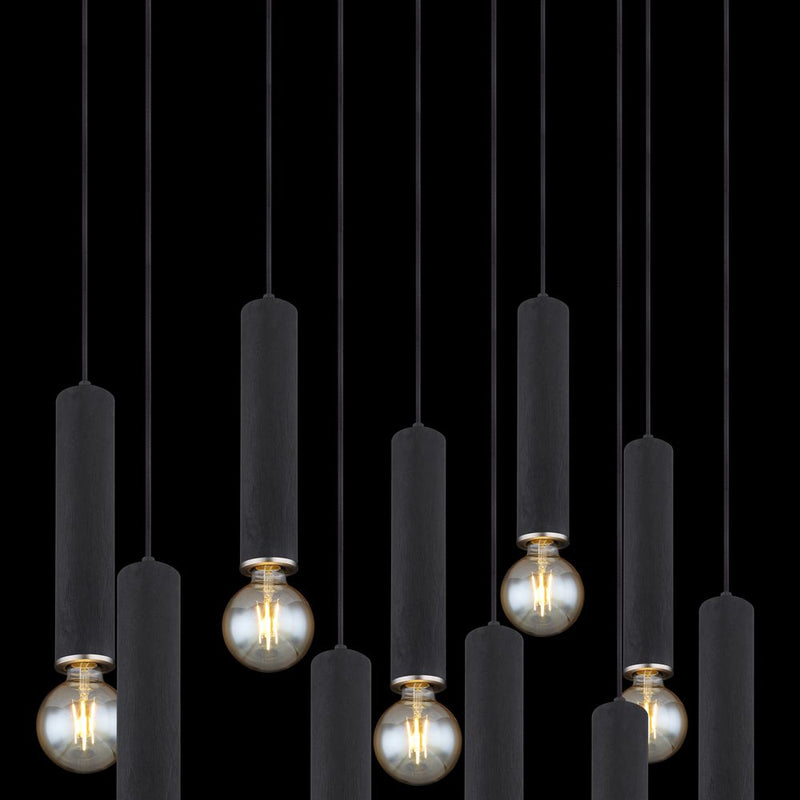 Linear suspension Globo Lighting MARION metal black E27 10 lamps