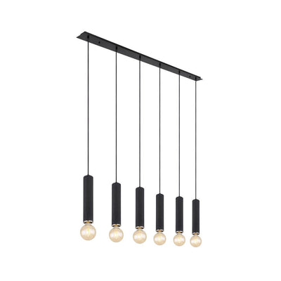 Linear suspension Globo Lighting MARION metal black E27 6 bulbs 
