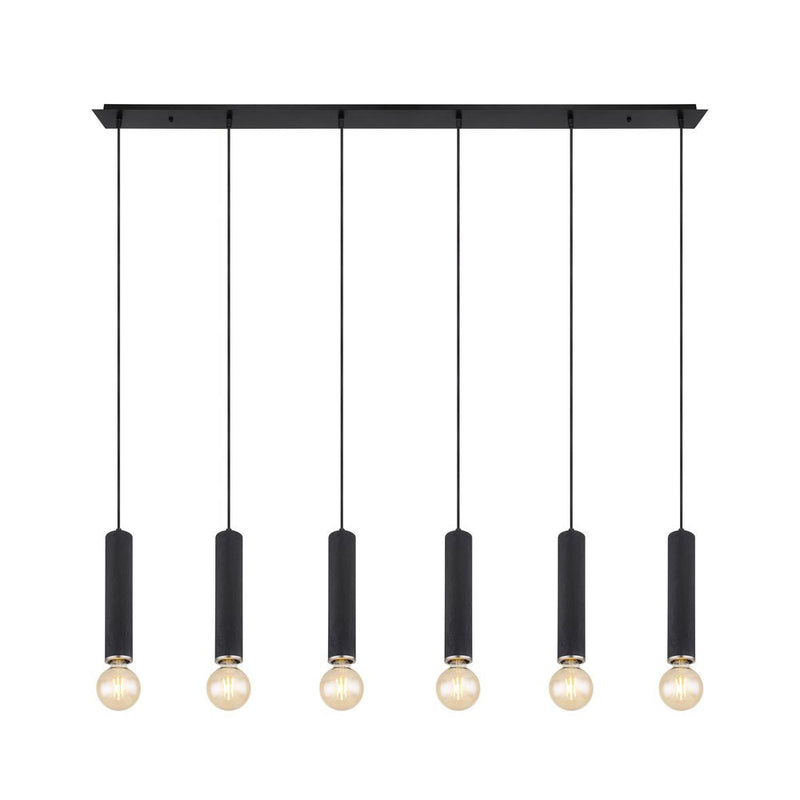 Linear suspension Globo Lighting MARION metal black E27 6 lamps