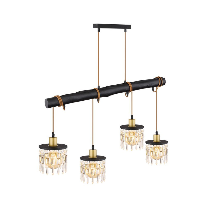 Linear suspension Globo Lighting COMMA brass E27 4 lamps