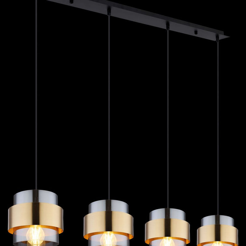 Linear suspension Globo Lighting MILLEY metal black E27 4 lamps