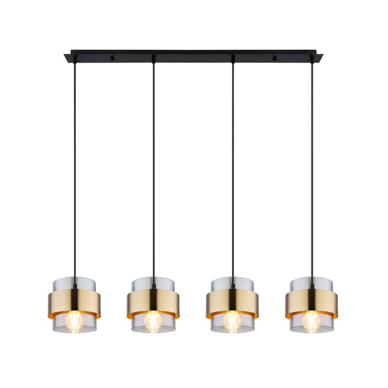 Linear suspension Globo Lighting MILLEY metal black E27 4 lamps