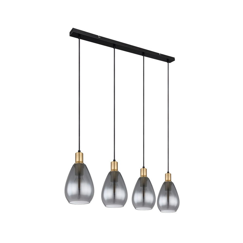 Linear suspension Globo Lighting FANNI metal black E27 4 lamps