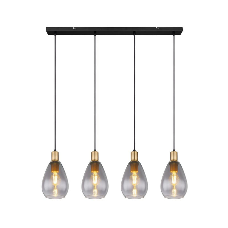 Linear suspension Globo Lighting FANNI metal black E27 4 lamps