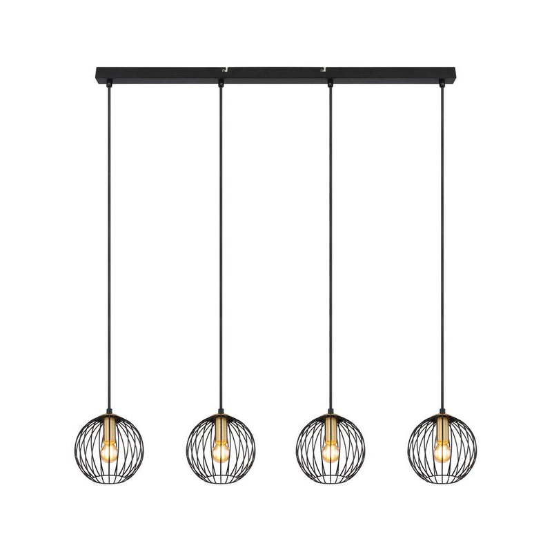 Linear suspension Globo Lighting EUSEBIUS metal black E14 4 lamps