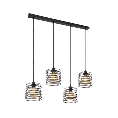 Linear suspension Globo Lighting TILLY metal black E27 4 bulbs 