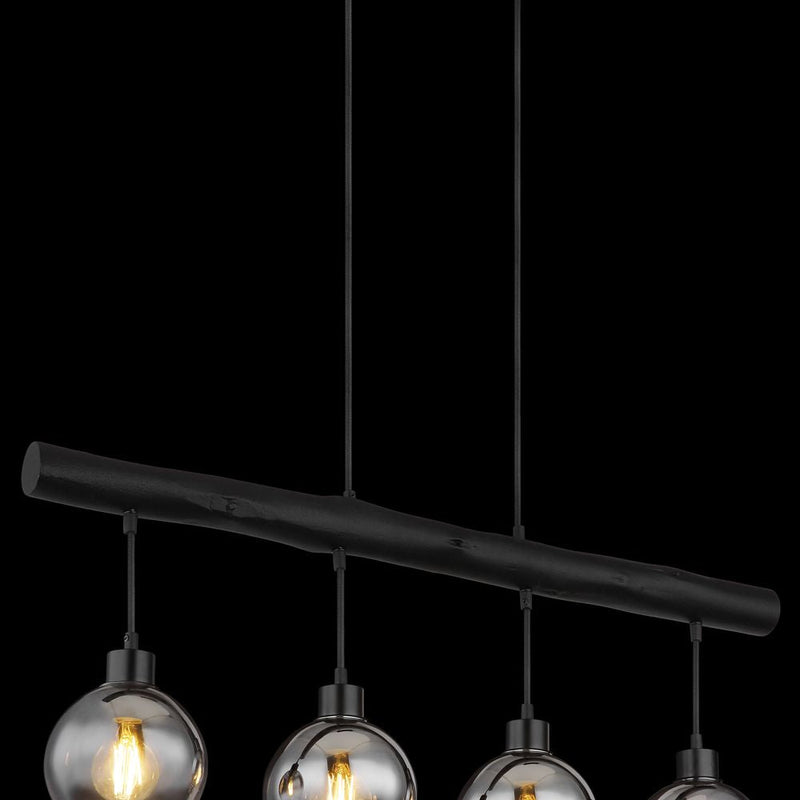 Linear suspension Globo Lighting MOITAS metal black E27 4 lamps