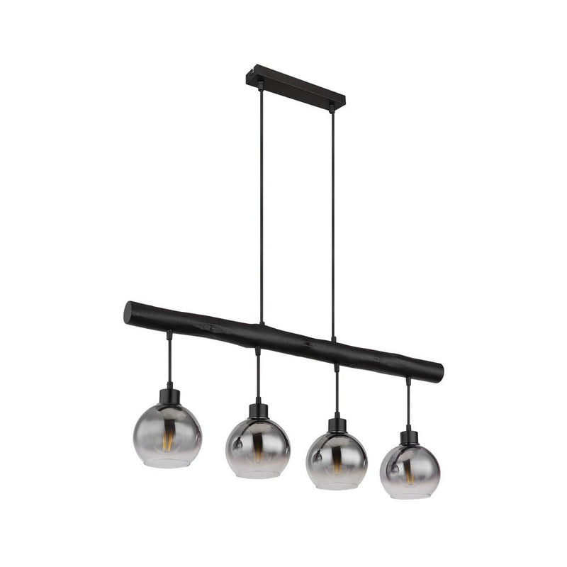 Linear suspension Globo Lighting MOITAS metal black E27 4 lamps