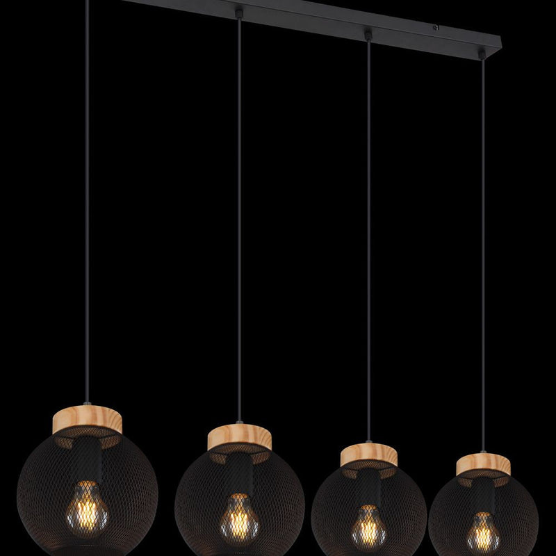 Linear suspension Globo Lighting PABLO metal black E27 4 lamps